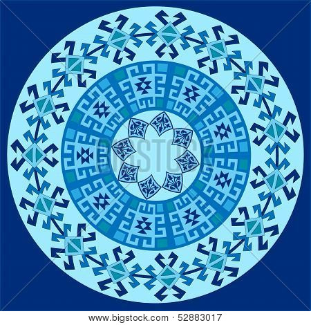 Blue Ottoman Serial Patterns One