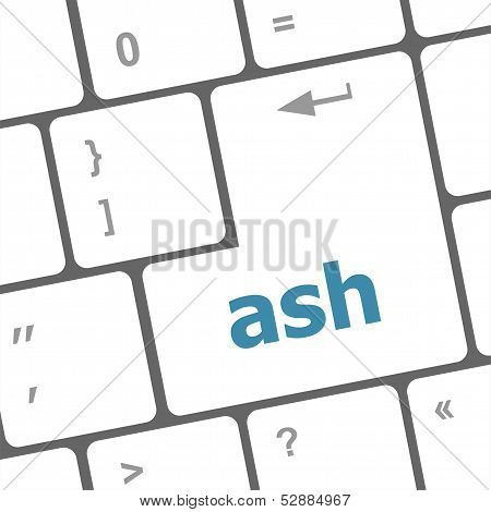 Ash Word On Keyboard Key, Notebook Computer
