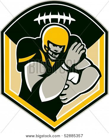American Gridiron Running Back Fending Crest