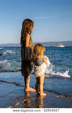 Little Systers On Seaside