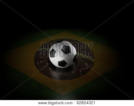 Soccer Ball With Brazilian Flag