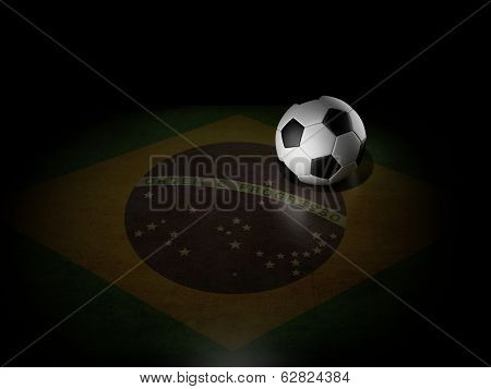 Soccer Ball With Brazilian Flag