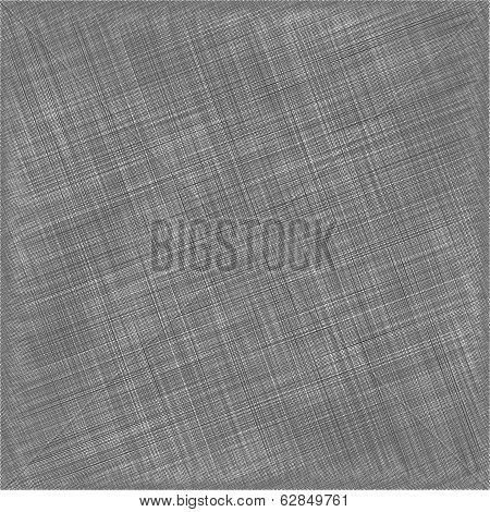 Black Natural Cotton Fabric. Textile Background. Vector