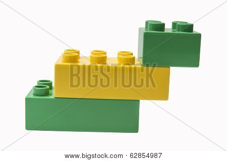 colorful building blocks isolated on white