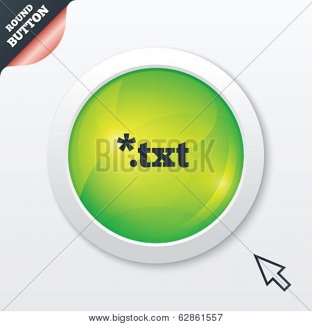 Text file icon. Download txt doc button.