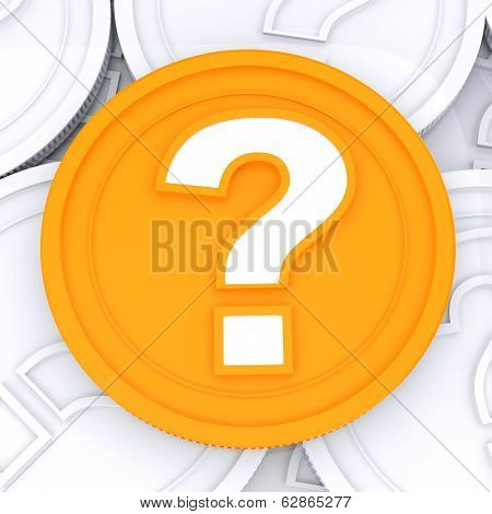 Question Mark Coin Means  Wondering About Money