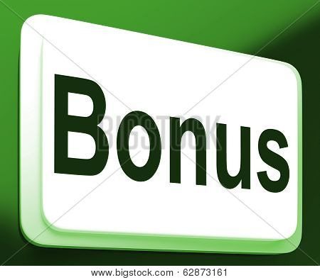 Bonus Button Shows Extra Gift Or Gratuity Online