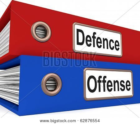 Defence Offense Folders Mean Protect And Attack