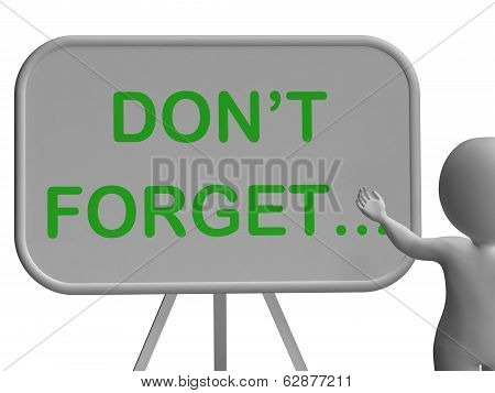 Don't Forget Whiteboard Shows Remembering Tasks And Recalling