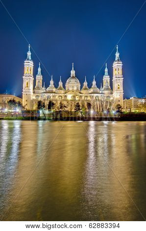 Our Lady Of The Pillar Basilica At Zaragoza, Spain