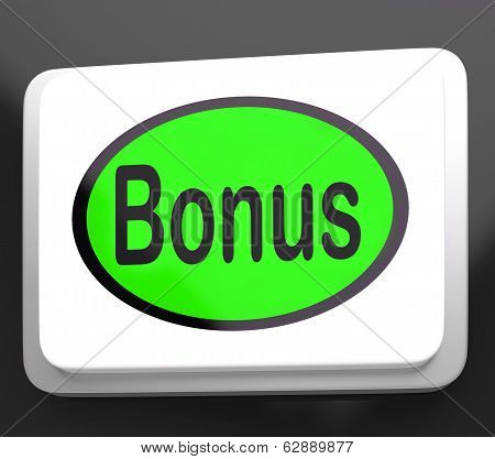 Bonus Button Shows Extra Gift Or Gratuity Online