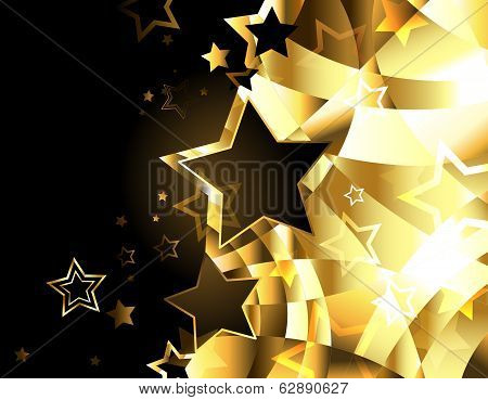 Abstract Golden Background With Stars
