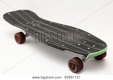 Old Used Wooden Skateboard