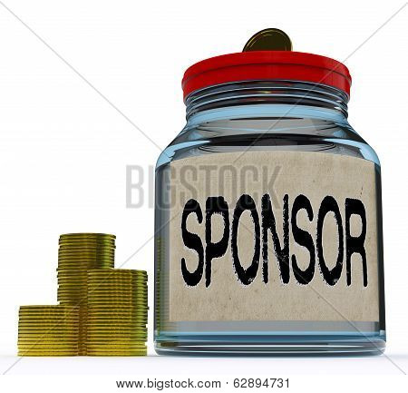 Sponsor Jar Shows Sponsorship Benefactor And Giving