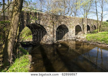 baroque bridge in Vlci Dul near Zasmuky, Czech Republic