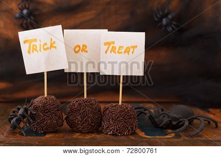 Halloween Sweets Brazilian Brigadeiro, Chocolate Candy, Spider