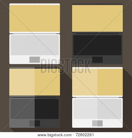 Laptop in flat style
