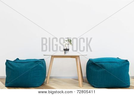 Interior Modern  Design Chair And Tree On Table