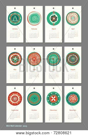 Mini cute calendar 2015 seasons