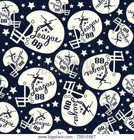 Seamless Pattern Rugby Helmet