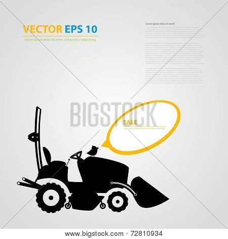 Vector isolated tractor icons. silhouettes.
