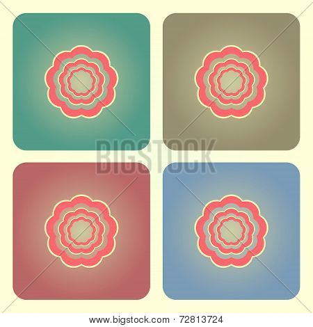 Abstract Flower Buttons