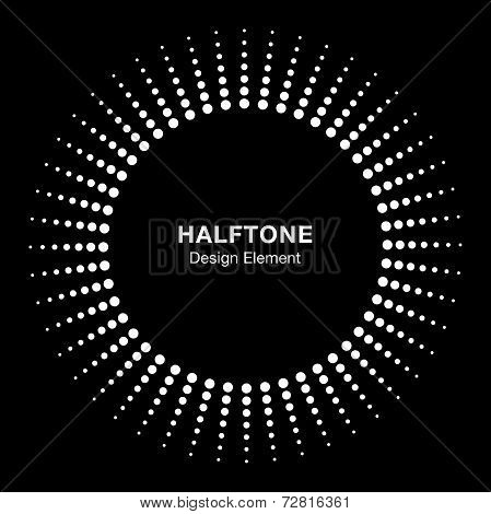 White Abstract Halftone Design Element