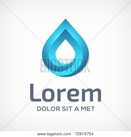 Water drop symbol logo icon