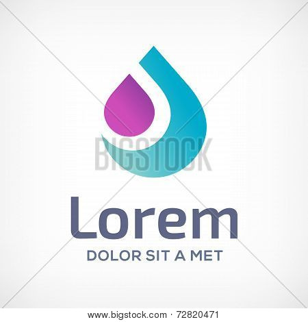 Water drop symbol logo icon