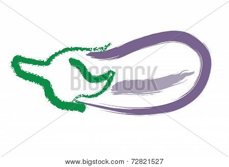 Hand Drawing Eggplant