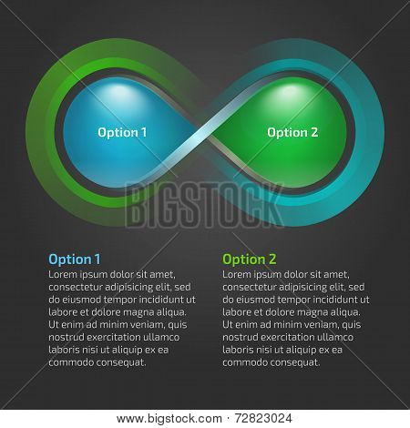 Eco water drop nature infinity loop infographic with text