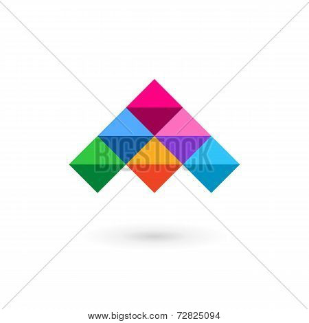 Letter A mosaic logo icon design template elements. Vector color sign.