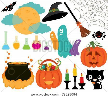 Set Of Magical Symbols Of Halloween