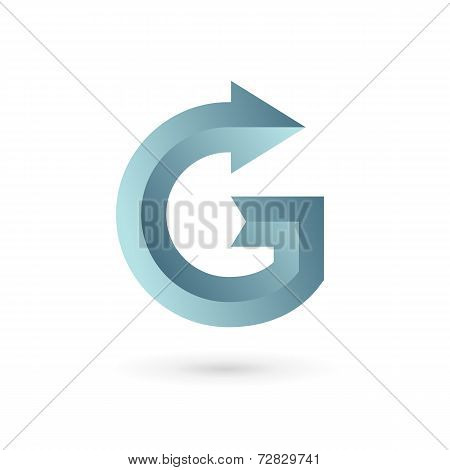 Letter G arrow ribbon logo icon design template elements. Vector color sign.