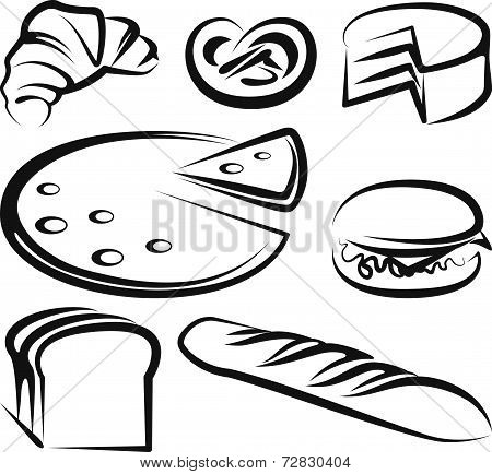 Illustration with a set of baking items