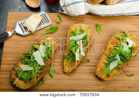 Fried Eggplant, Fried In Parmesan Crust
