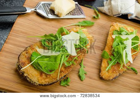Fried Eggplant, Fried In Parmesan Crust