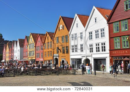 Bryggen, landmark of Bergen in Norway