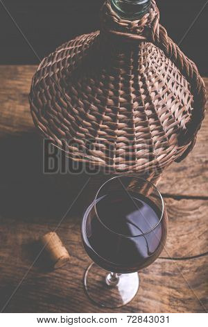 Wine Carboy And Wine Glass