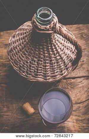 Wine Carboy And Wine Glass