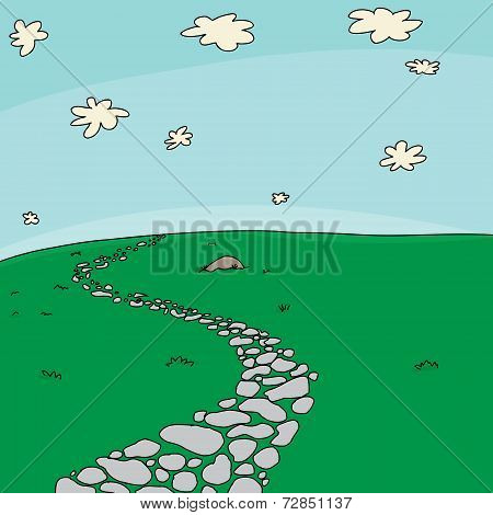 Path In Grass Background