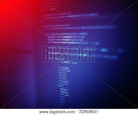 Back End Source Codes On Computer Monitor