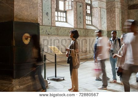 People inside Hagia Sophia
