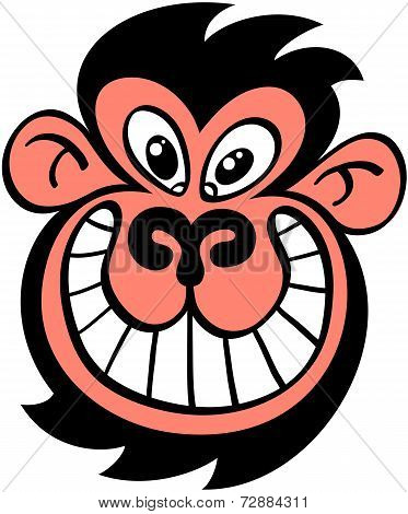Ugly monkey grinning maliciously