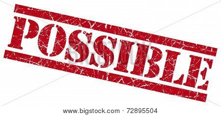 Possible Red Grunge Stamp Isolated On White