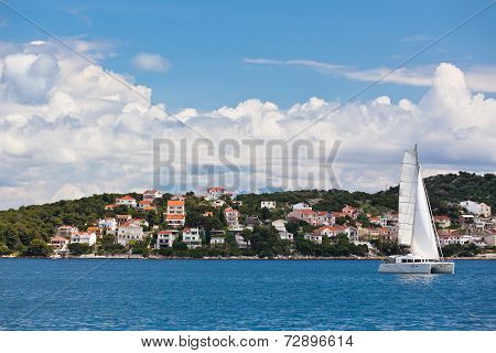 Ciovo Island, Trogir Area, Croatia View From The Sea
