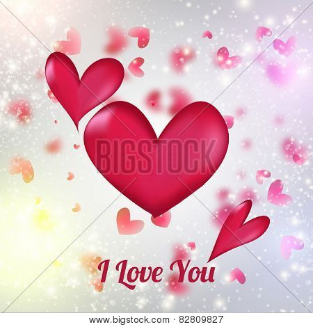 Vector heart on shiny blured backround EPS10