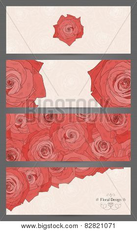 Banners with beautiful roses