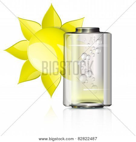 Yellow Sun And Battery