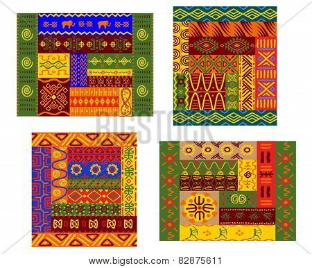 African primitive geometric ornamental pattern